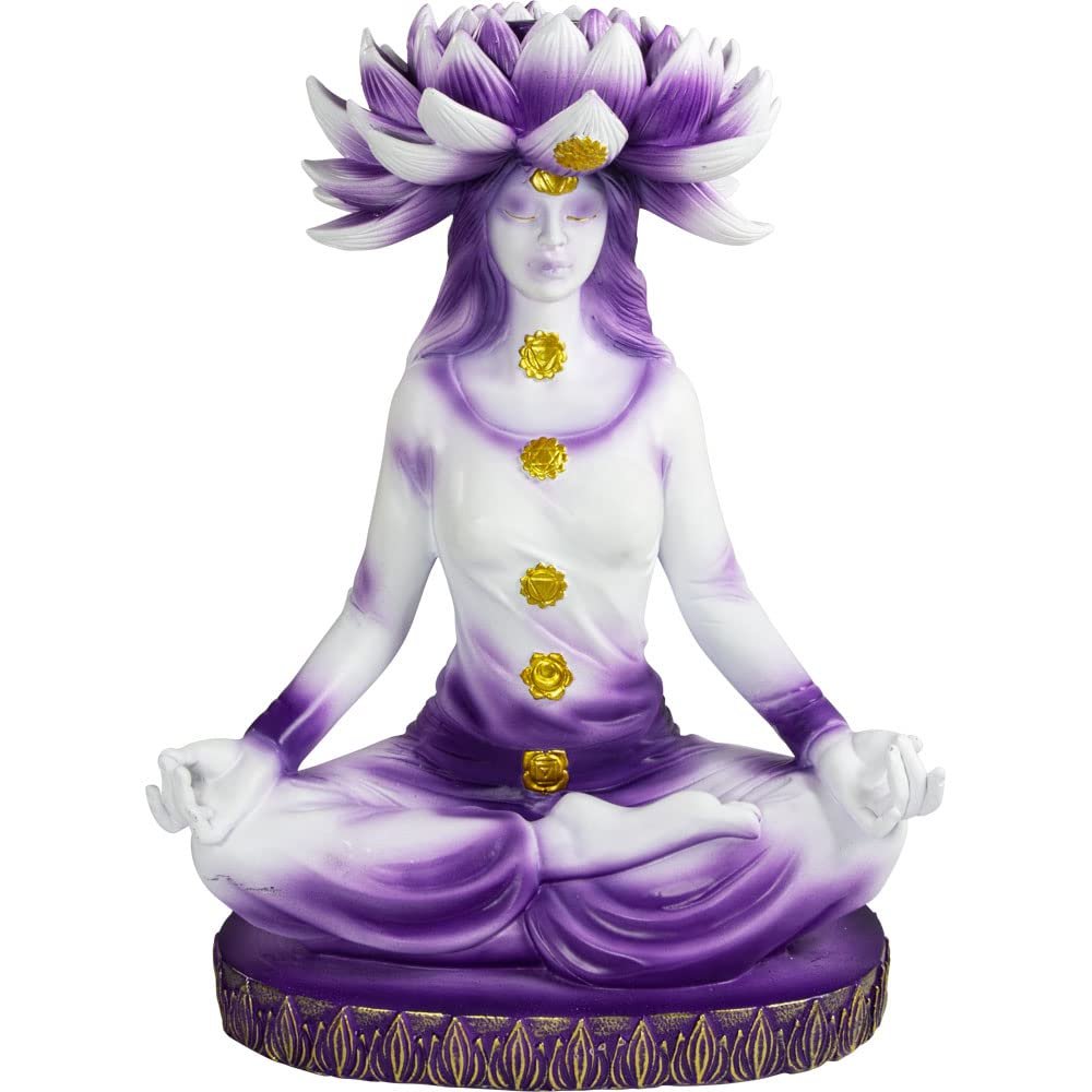 Kheops International Polyresin Backflow Incense Burner - Lotus Chakra Goddess