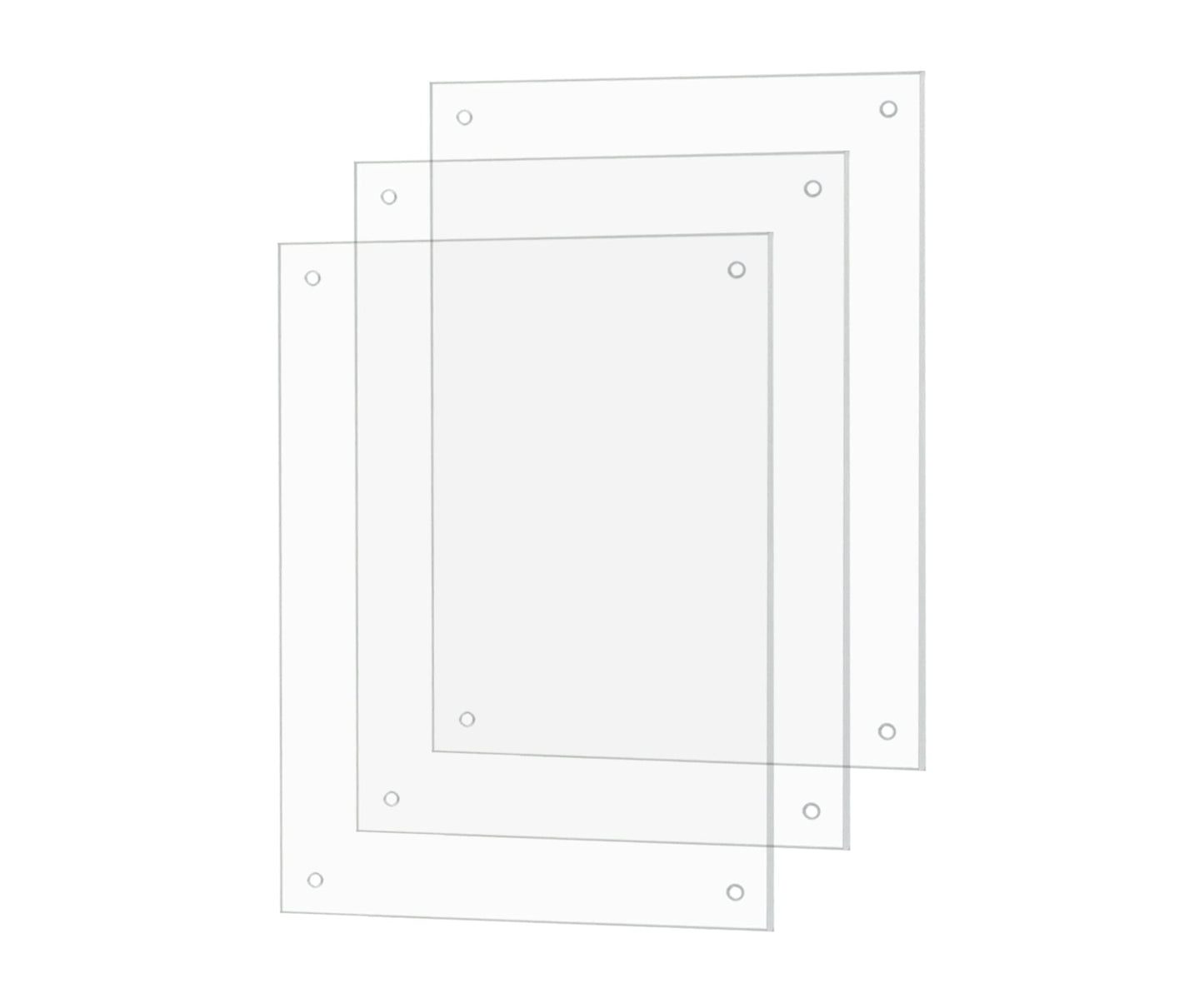 3 Pack Clear Acrylic Wall Protector with Pre Drilled Holes 5" x 7" Protective Plate 5/64" Thick Business or Home Use Dirty Hand and Fingerprint Shield by Marketing Holders