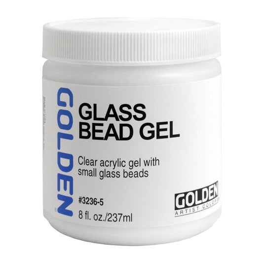 Glass Bead Gel by GOLDEN, 8 fl. oz. Jar, Professional Acrylic Gel Medium, Transparent