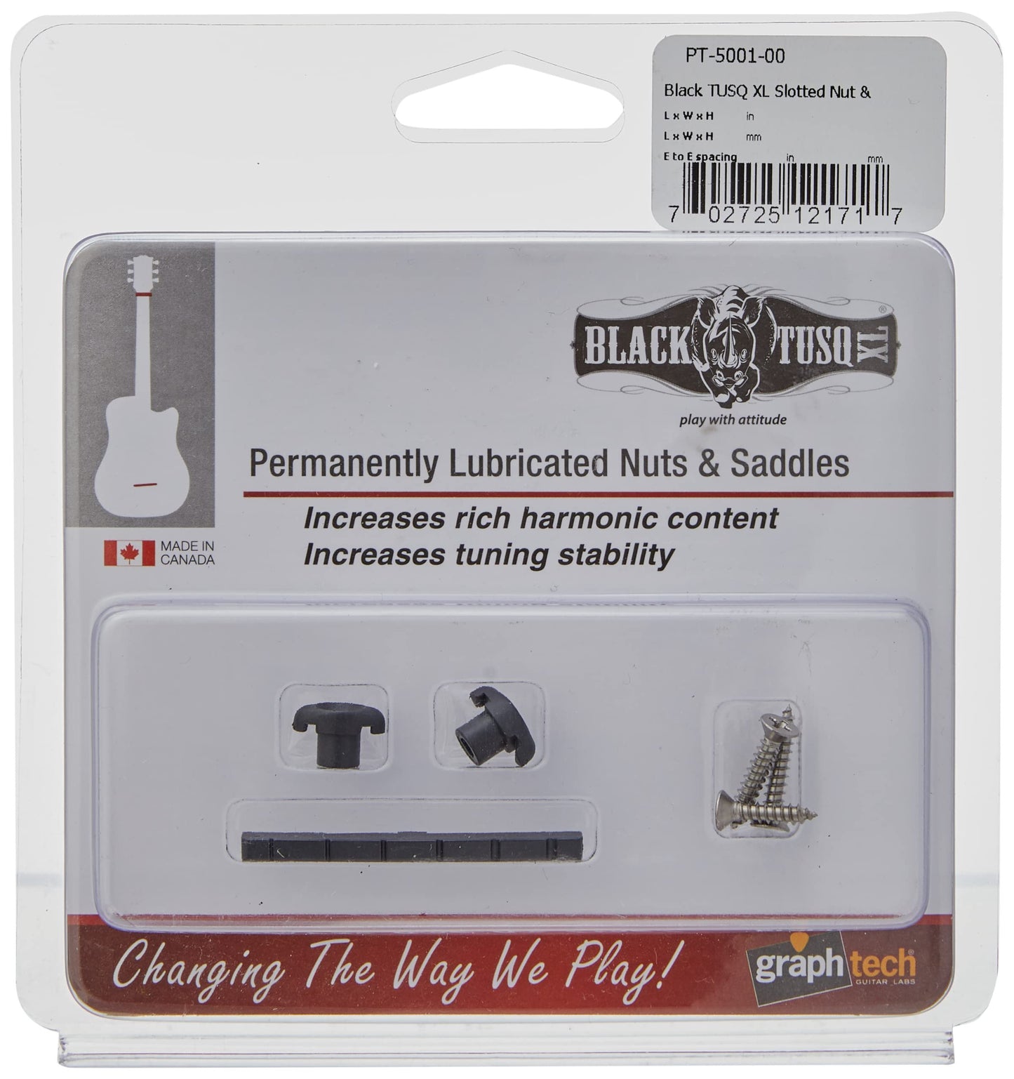 Model 5001-00 Set - Nut Slotted L42.85mm Plus String Trees - Black TUSQ XL