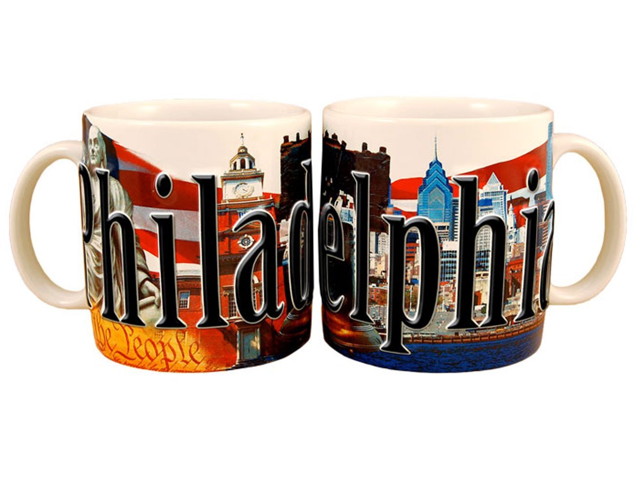 Americaware Philadelphia 18oz. Color Relief Coffee Mug