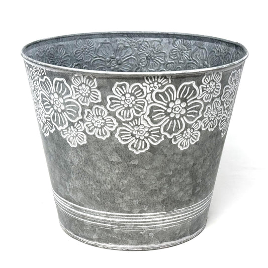 allgala llgala Galvanized Planter Pot Indoor and Outdoor Decoration-Round