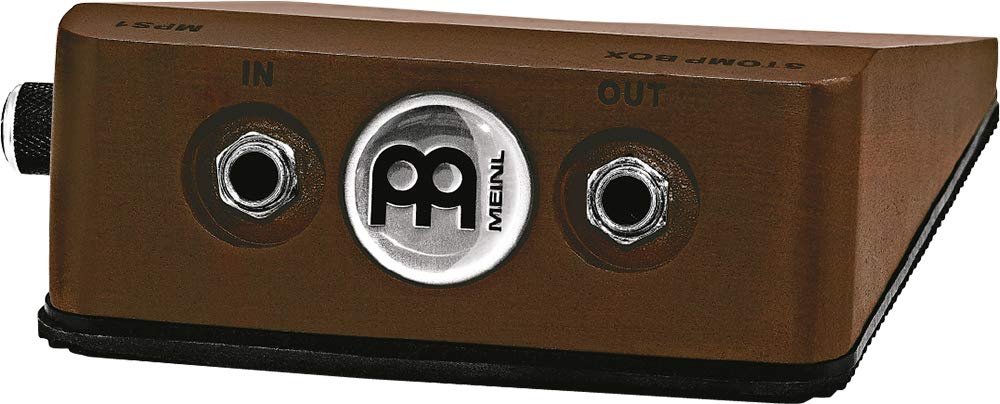 Meinl Percussion Analog Stomp Box for Multi-Instrumentalists with Passive Piezo Pickup — Create Rhythmic Patterns — Features Mahogany Body and Quarter-inch Input/Output Jacks, Brown (MPS1)