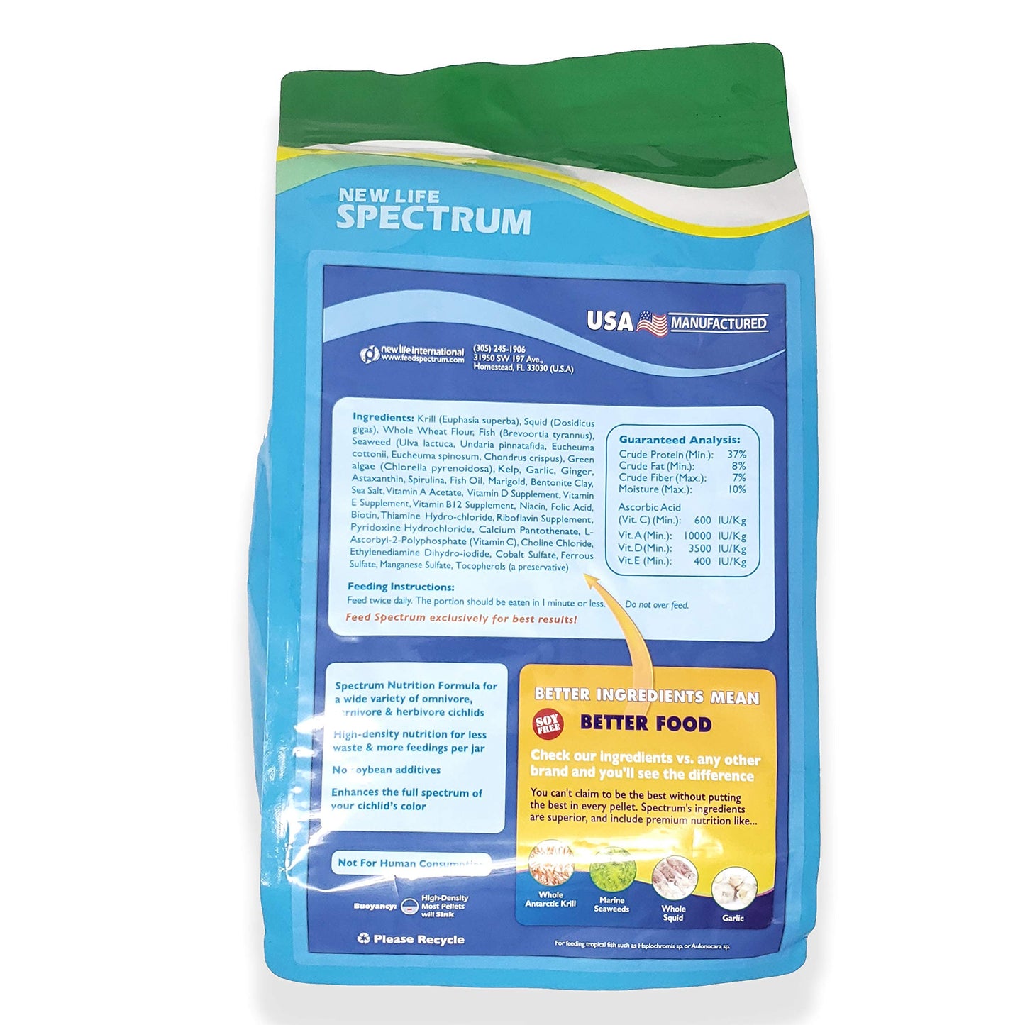 New Life Spectrum Naturox Cichlid Formula for Freshwater Fish Bag 2200g
