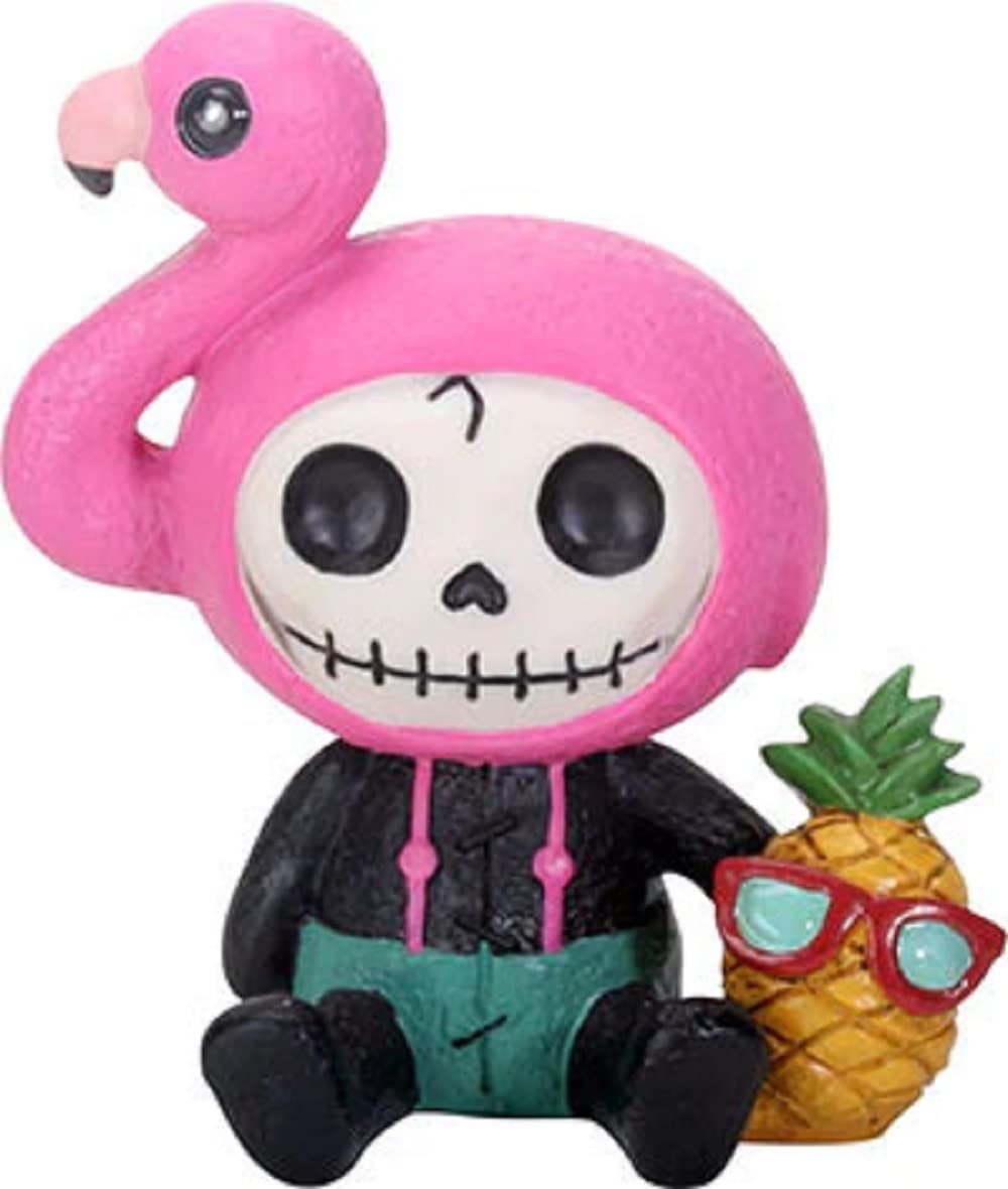 YTC Summit International Furrybones Flamingo Star Skeleton with Flamingo Head and Pineapple Figurine New