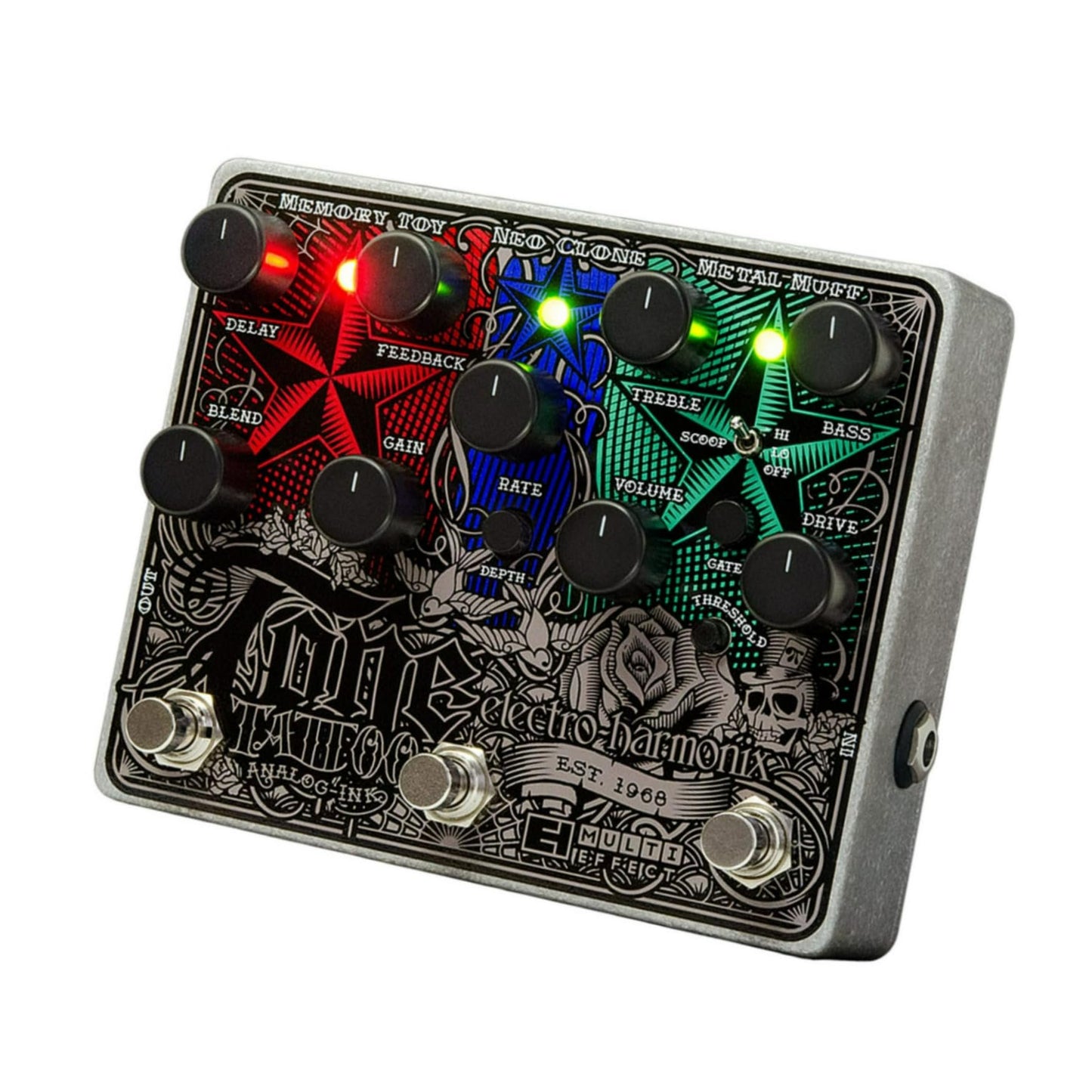 Electro-Harmonix Tone Tattoo Analog Delay/Chorus/Distortion Multi-Effect Pedal