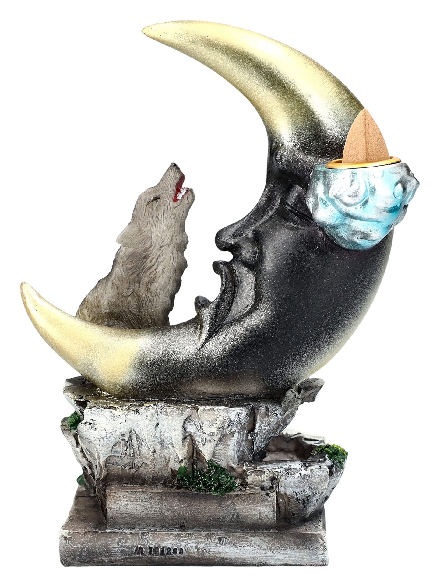 Pacific Giftware Howling Wolf Moon Backflow Incense Burner Fantasy Figurine