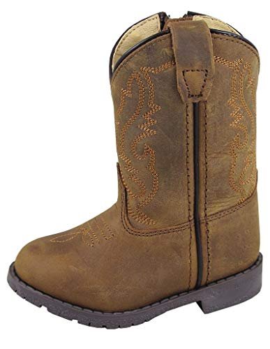 Smoky Children's Kid's Toddlers Brown Distress Leather Western Cowboy Boot