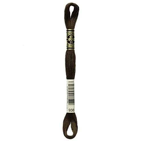 DMC Thread 6-Strand Embroidery Cotton 8.7 Yards Ultra Dark Coffee Brown 117-938 (12-Pack)