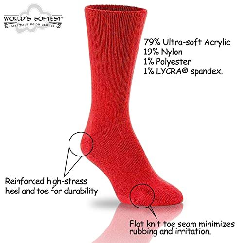 World's Softest Classic Crew Socks - Ultra Soft Crew Socks for Women and Men