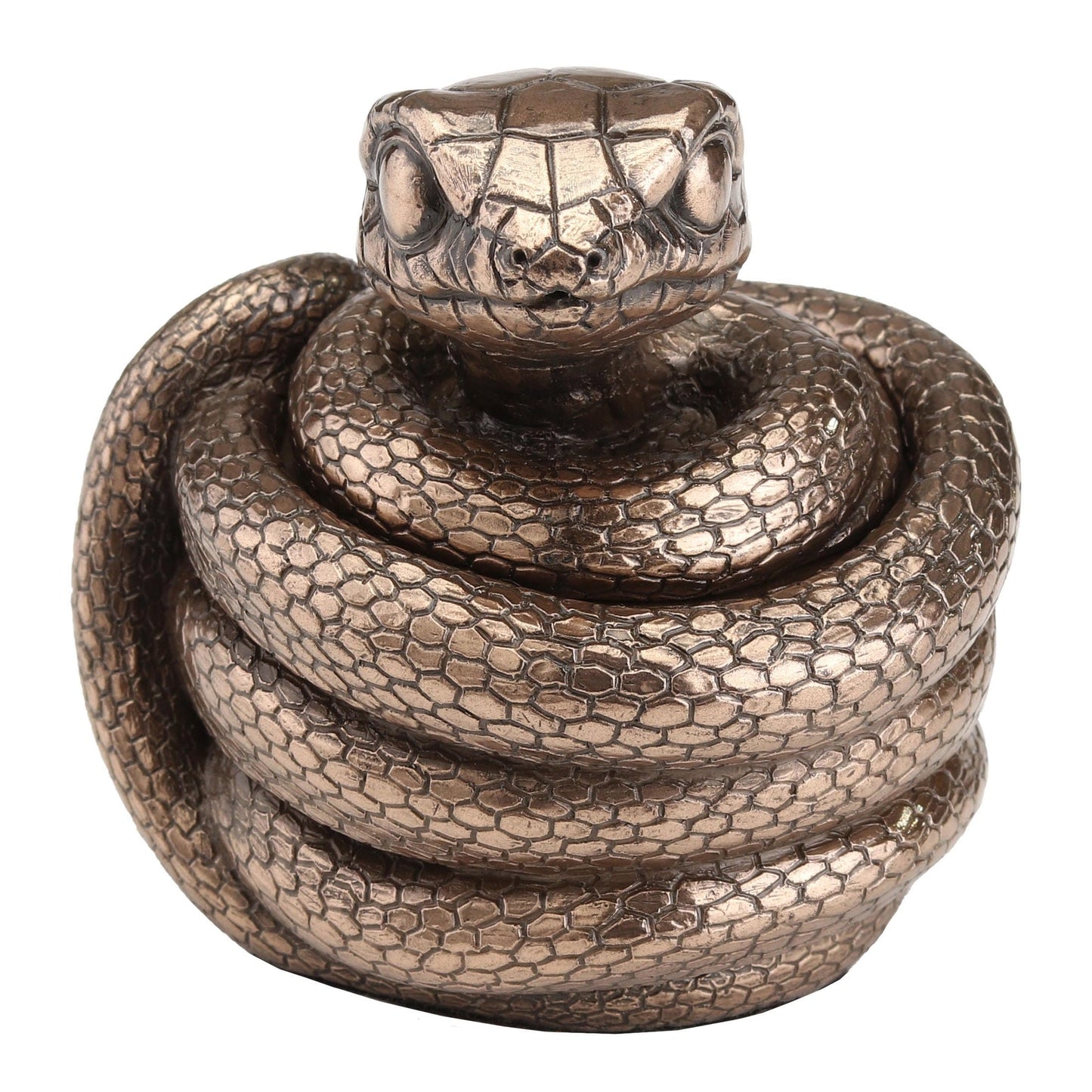 Veronese Design 3 Inch Coiling Snake Secret Trinket Stash Box Cold Cast Resin Bronze Finish Cute Animal Sculpture