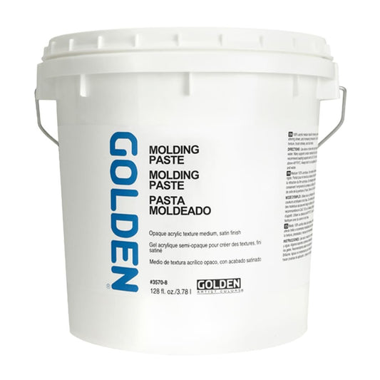 Molding Paste by GOLDEN, 128 fl. oz. Jar, Professional Acrylic Paste Medium, Semi-Opaque