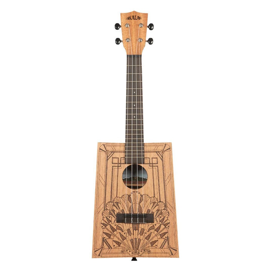 Kala Brand Music Co. Cigar Box Ukulele, 4-String, Right, Natural, Concert (KA-CB-Deco-C-W-Bag)