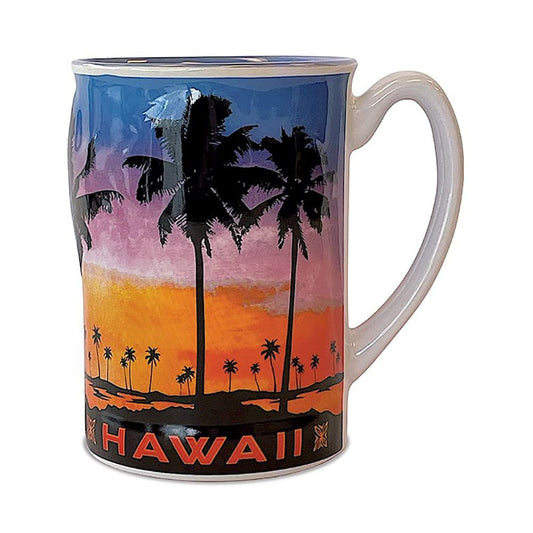 Island Heritage Hawaii 14 oz. Embossed Coffee Mug Evening Palms