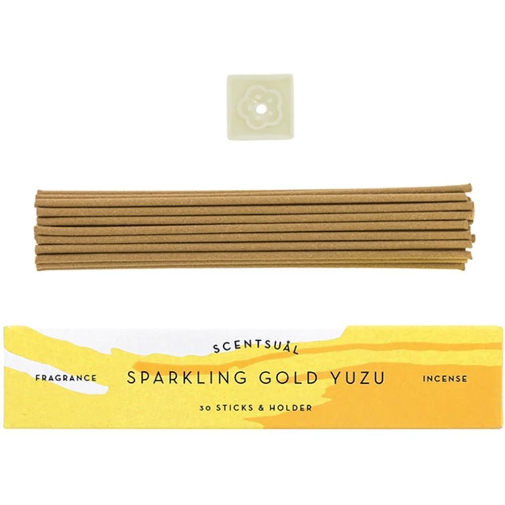 SCENTSUAL Incense - Sparkling Gold Yuzu 30 Sticks by NIPPON KODO, Japanese Quality Incense Since 1575