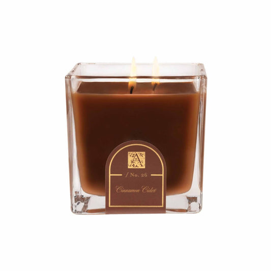 Cinnamon Cider Medium Glass Cube 12oz Candle by Aromatique