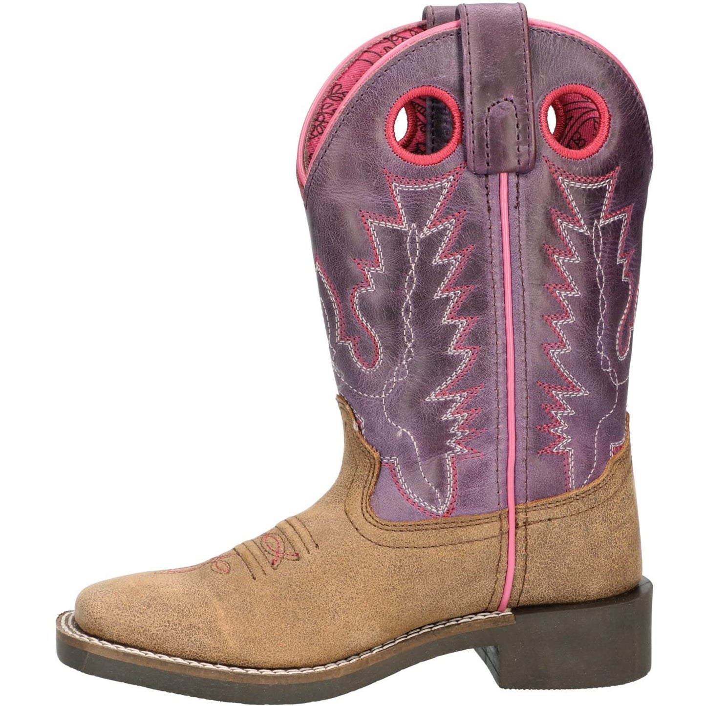 Smoky Mountain Women's Mesa Square Toe Pull On Brown Oil Distressed/Navy Crackle Boots