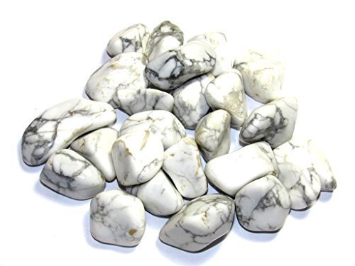 Zentron Crystal Collection: Tumbled White Howlite, Includes Velvet Bag - Large 1" Pieces (1/2 Pound)