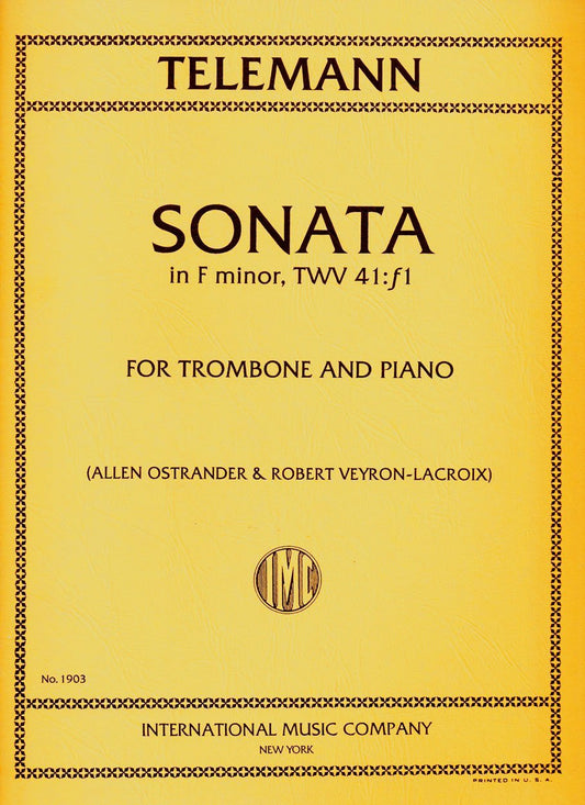Telemann: Sonata in F minor TWV 41:f1 for Trombone and Piano