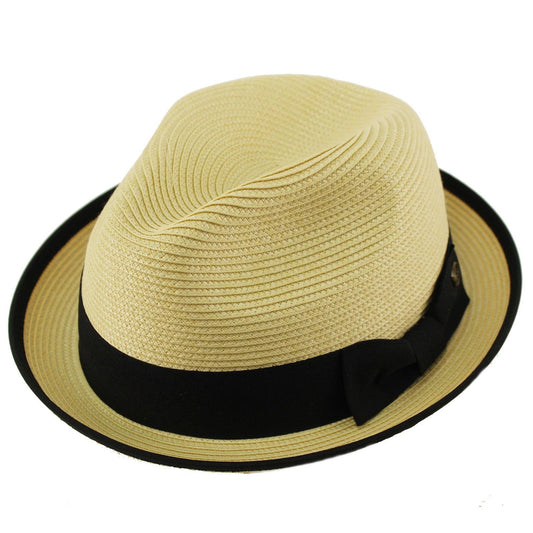 Epoch Men's Classy Travel Crushable 2tone Derby Fedora Upturn Curl Brim Hat