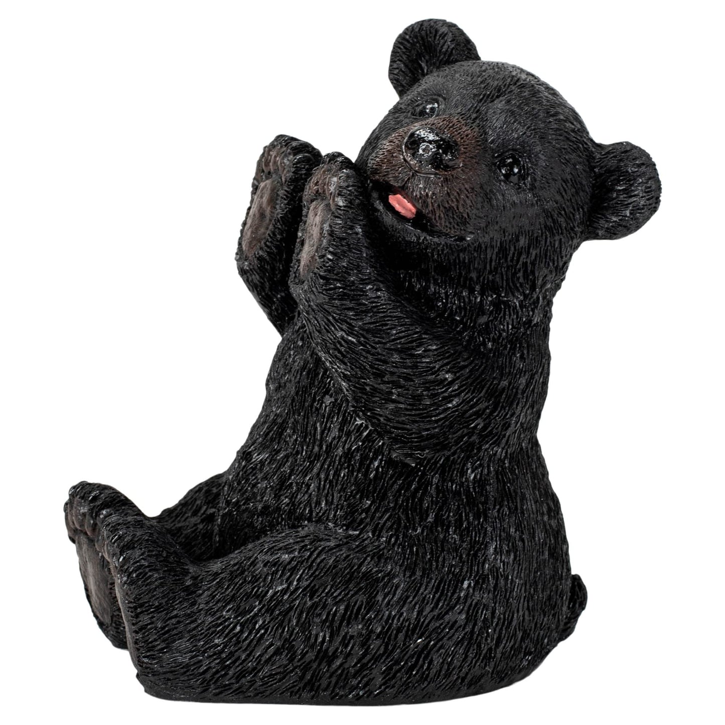Slifka Sales Co. Sitting Black Bear 5.5 x 5 Resin Table Top Cell Phone Holder Figurine