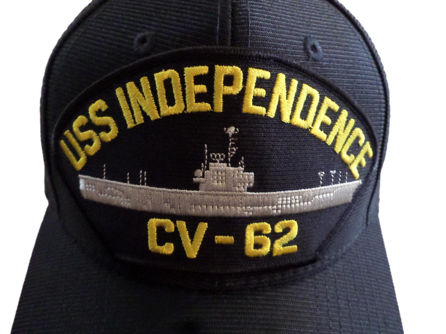 USS Independence CV-62 Hat / USN Baseball Cap 9217, Dark Navy Blue, Adjustable