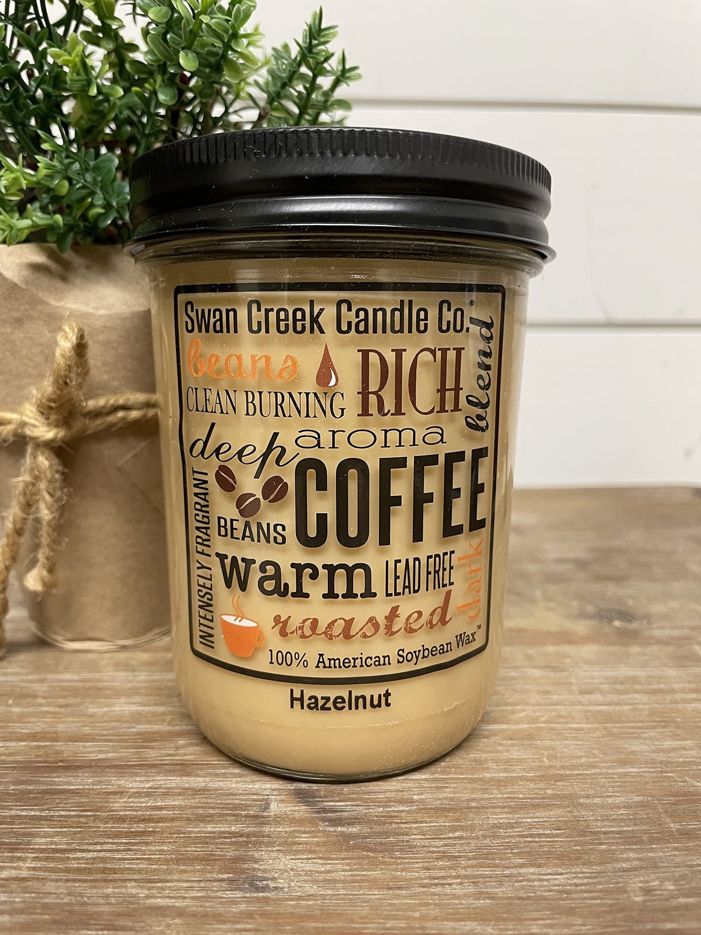 Swan Creek 12 Ounce, 75 Hour 100% Soybean Candle "Hazelnut"