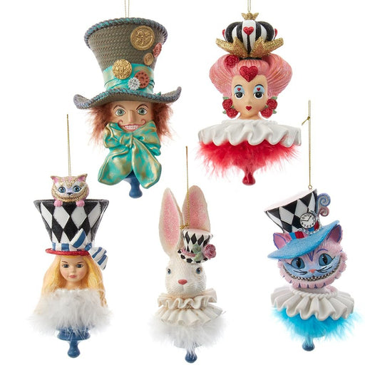 Holly Hats™ Alice in Wonderland Hat Ornaments 6 Inches Each 5 Assorted