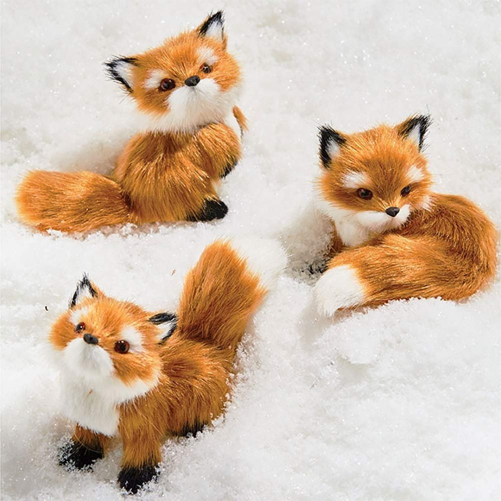 Raz Imports Red Foxes Christmas Tree Ornaments 3 Piece Set 4 Inch Fox