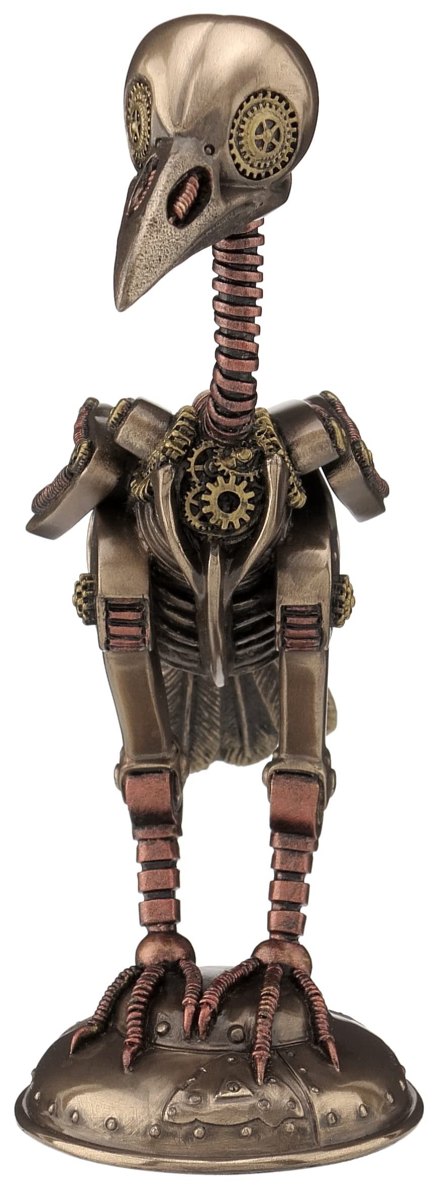 Unicorn Studio 7 1/8 Inch Steampunk Crow Skeleton Resin Sculpture Cold Cast Bronze Finish