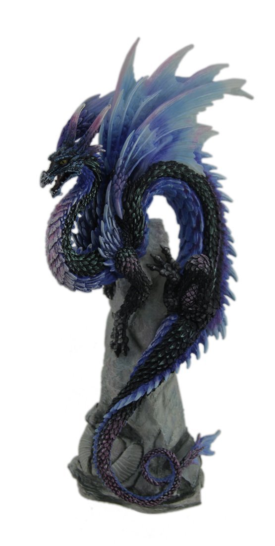 Veronese Design Andrew Bill Sapphire Sentinel Hand Painted Blue Dragon Statue