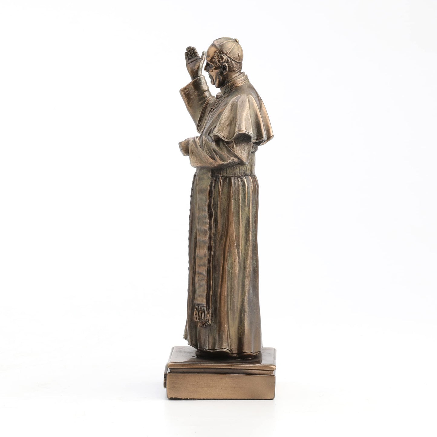 11 Inch Pope Francis Cold Cast Decorative Figurine, Bronze Color