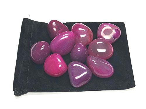 Zentron Crystal Collection: Tumbled Dyed Agate - Large 1" Pieces with Velvet Bag