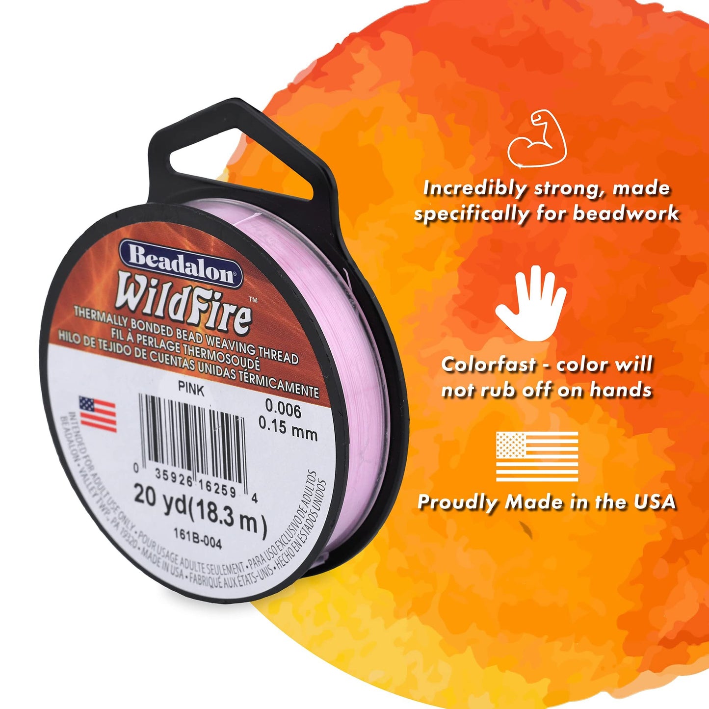 Beadalon Wildfire, 0.006 in, 0.15 mm, Break Strength 10 lb / 4.5 kg, Black, 125 yd / 114 m