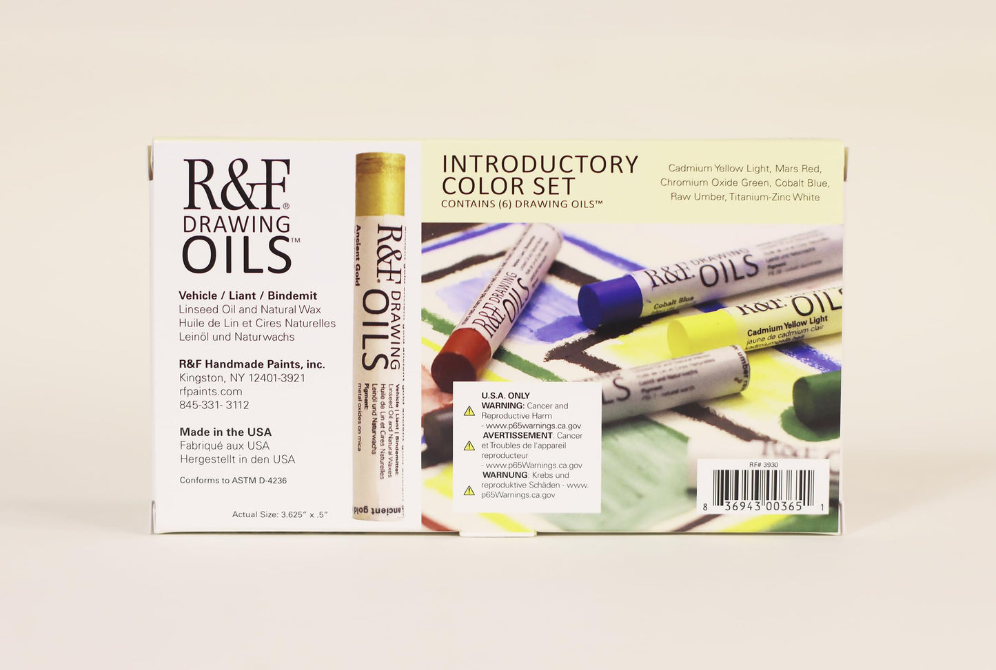 R&F Drawing Oils, Introductory Color Set, 6 12 ml colors