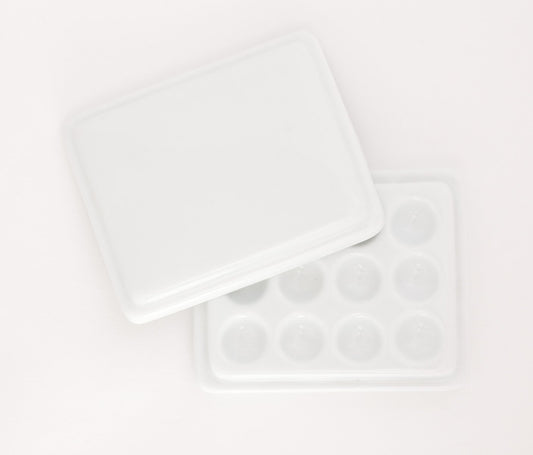 Jack Richeson 420716 12-Well Porcelain Mini Mixing Tray Palette with Cover