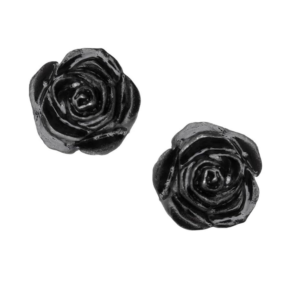 Alchemy Romance Rose Stud Earrings England Black Pretty Dark Gothic Alternative