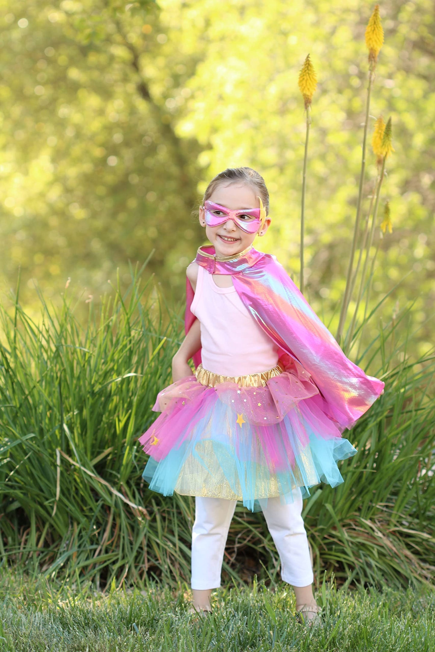 Costume / Super-Duper Tutu/Cape/Mask, Pink/Gold Size 4-6