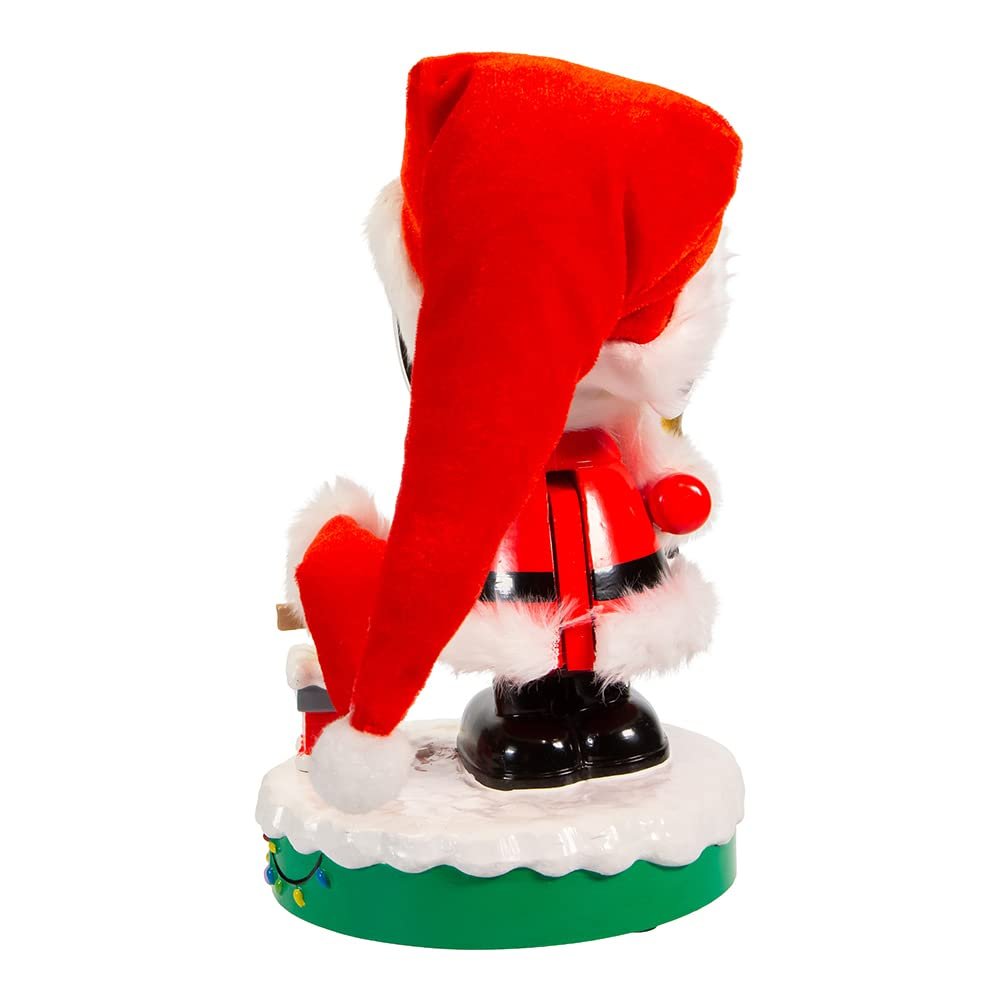 Peanuts 10-Inch Battery-Operated Musical Santa Snoopy Nutcracker