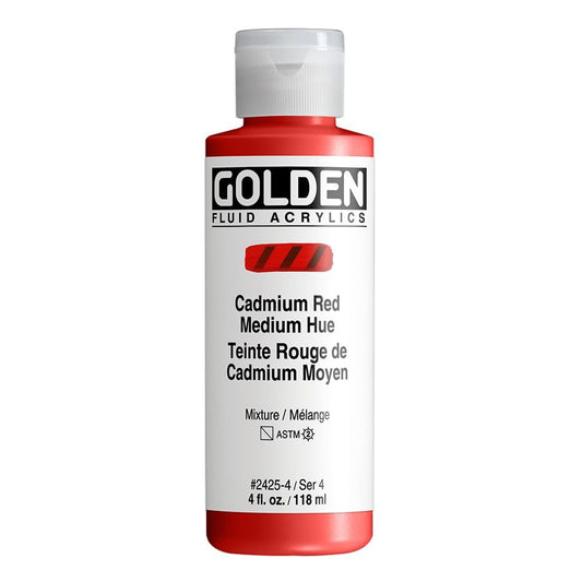 Golden Fluid Acrylics - Cadmium Red Medium Hue - 4 oz Bottle