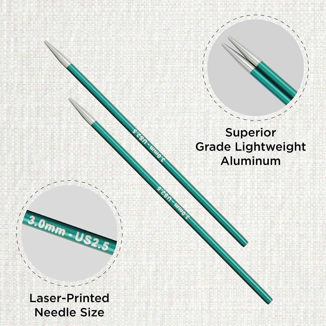 KnitPro Zing Interchangeable Circular Needles 4" (10cm)