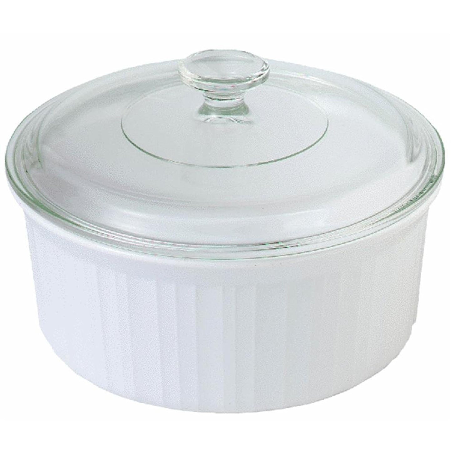 CorningWare French White 1-1/2-Quart Covered Round Dish with Glass Lid