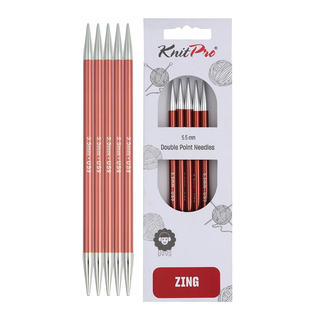 KnitPro Zing Double Pointed Needles 8" (20cm)