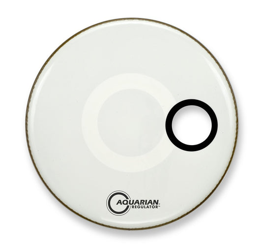 Aquarian Drumheads RSM16WH Regulator White 16-inch Bass Drum Head, gloss white
