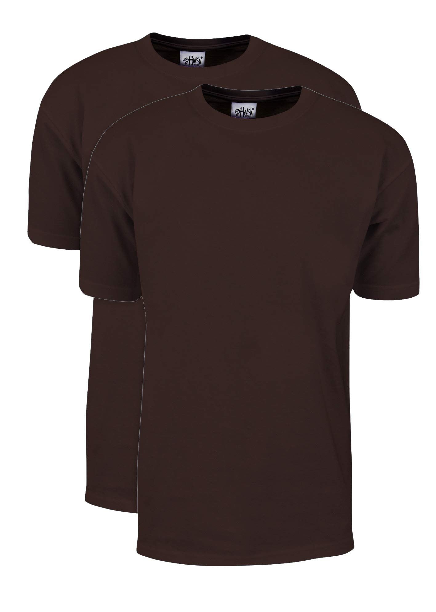 Shaka Wear Men's T Shirt – 2 Pack 7 oz Max Heavyweight Cotton Short Sleeve Crewneck Tee Top Tshirts Regular Big Size MHS02 Black 2T 2pk