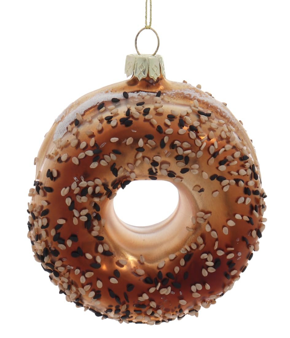 Cody Foster & Co Everything Bagel Glass Ornament 3 3/4"