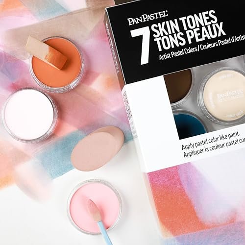 PanPastel Artist Pastels by GOLDEN, Skin Tones Set, 7 Color, Professional Artist Pastels, Unique Pan Format (cake-like)