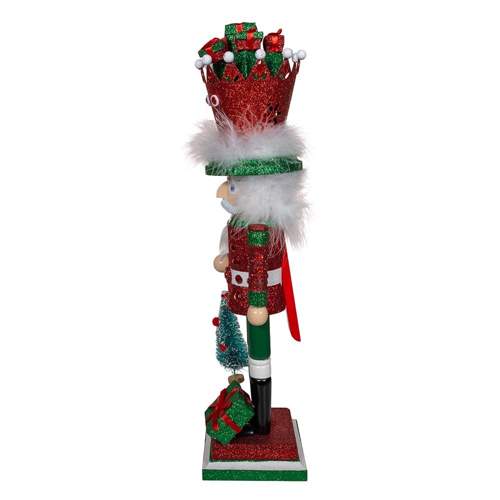 Kurt Adler 18-inch Hollywood Nutcrackers™ Red & Green with Presents Crown Nutcracker