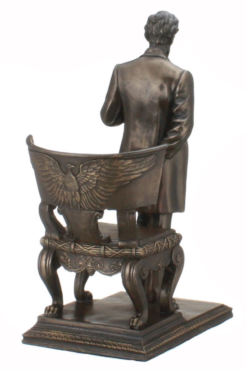 Pacific Giftware Abraham Lincoln Figurine Standing Near Chair with Eagle
