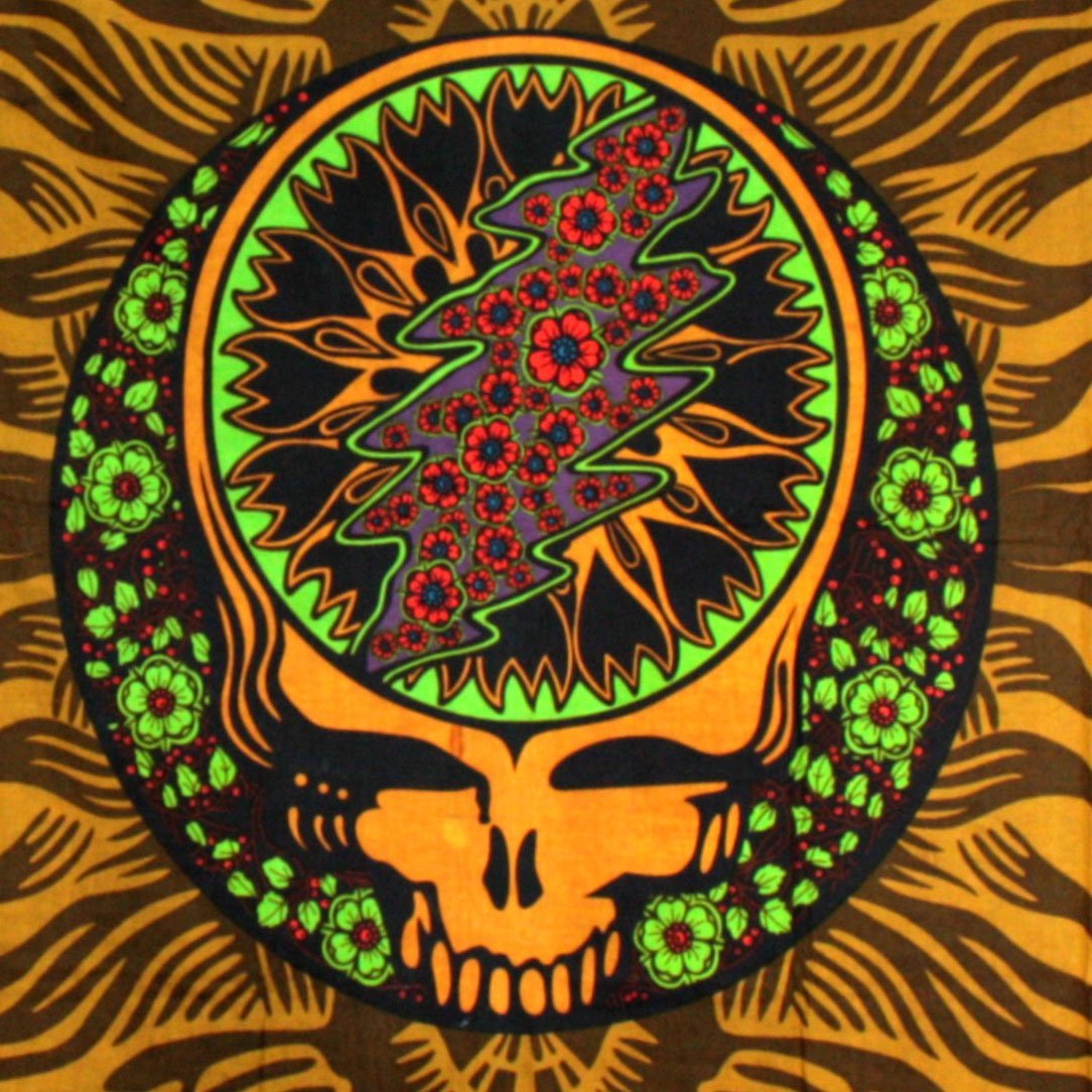 Sunshine Joy 3D Grateful Dead Skull & Roses Tapestry